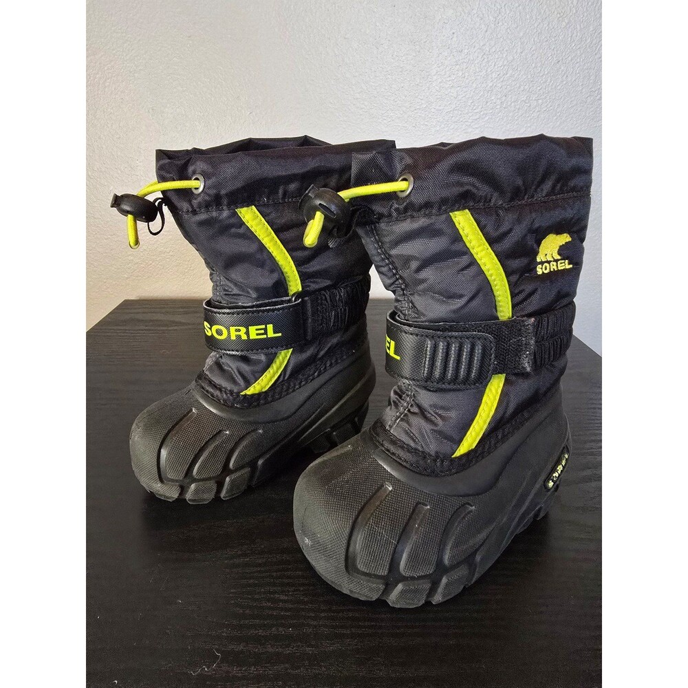 Sorel Kids Black and Yellow Winter Boots